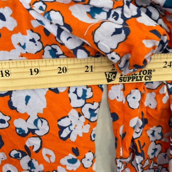 LOGO Lori Goldstein Womens Orange Floral Cotton Modal Long Sleeve Top L - Picture 6 of 9